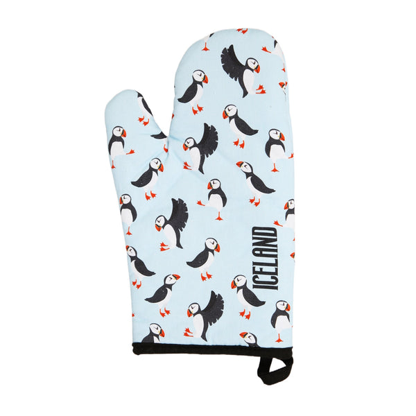 Puffin Blue Tea towel/oven glove set