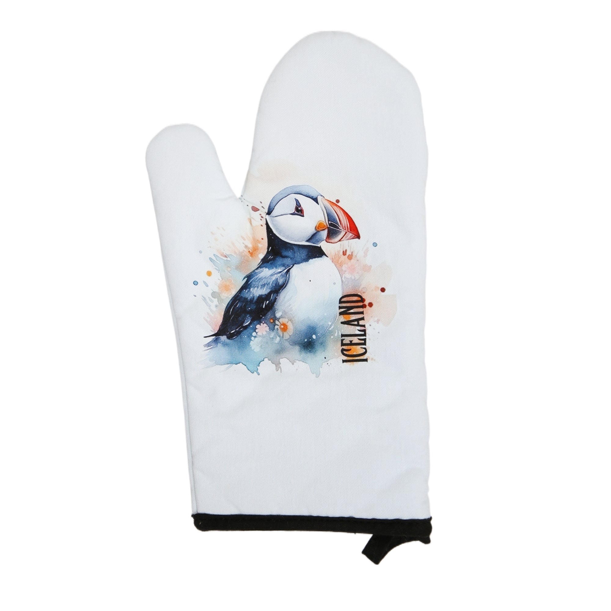 Puffin Watercolor Tea towel/oven glove set