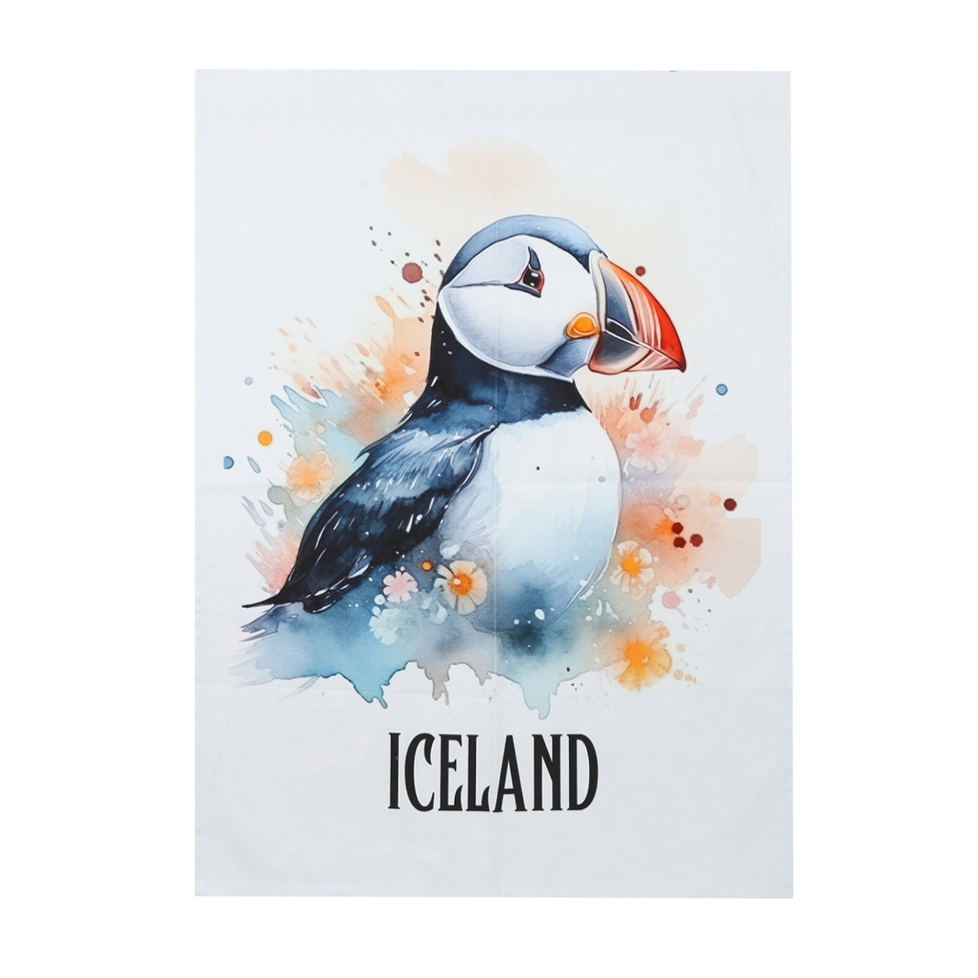 Puffin Watercolor Tea towel/oven glove set