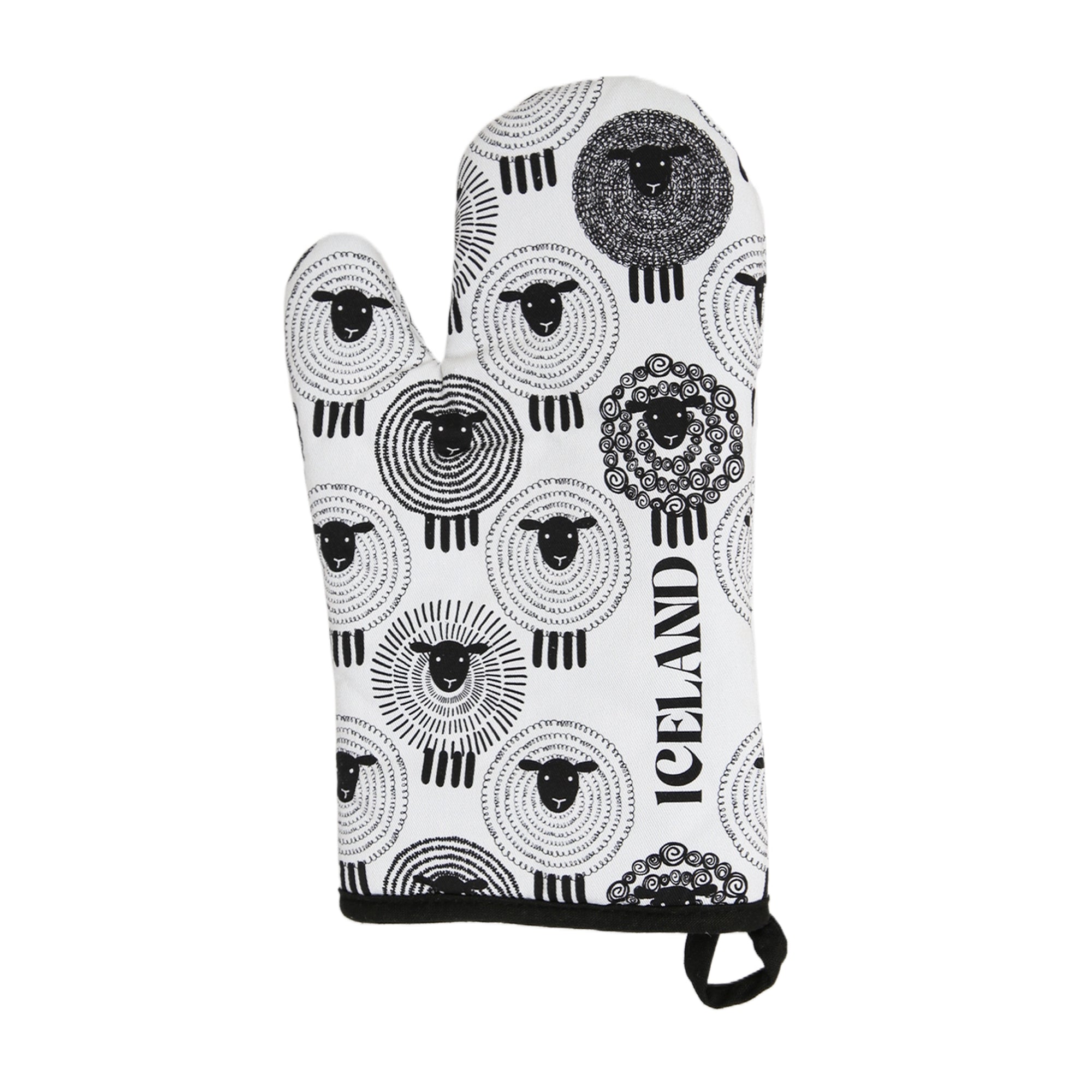 Sheep Tea towel/oven glove set