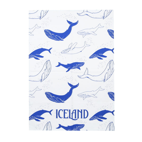 Whale Tea towel/oven glove set