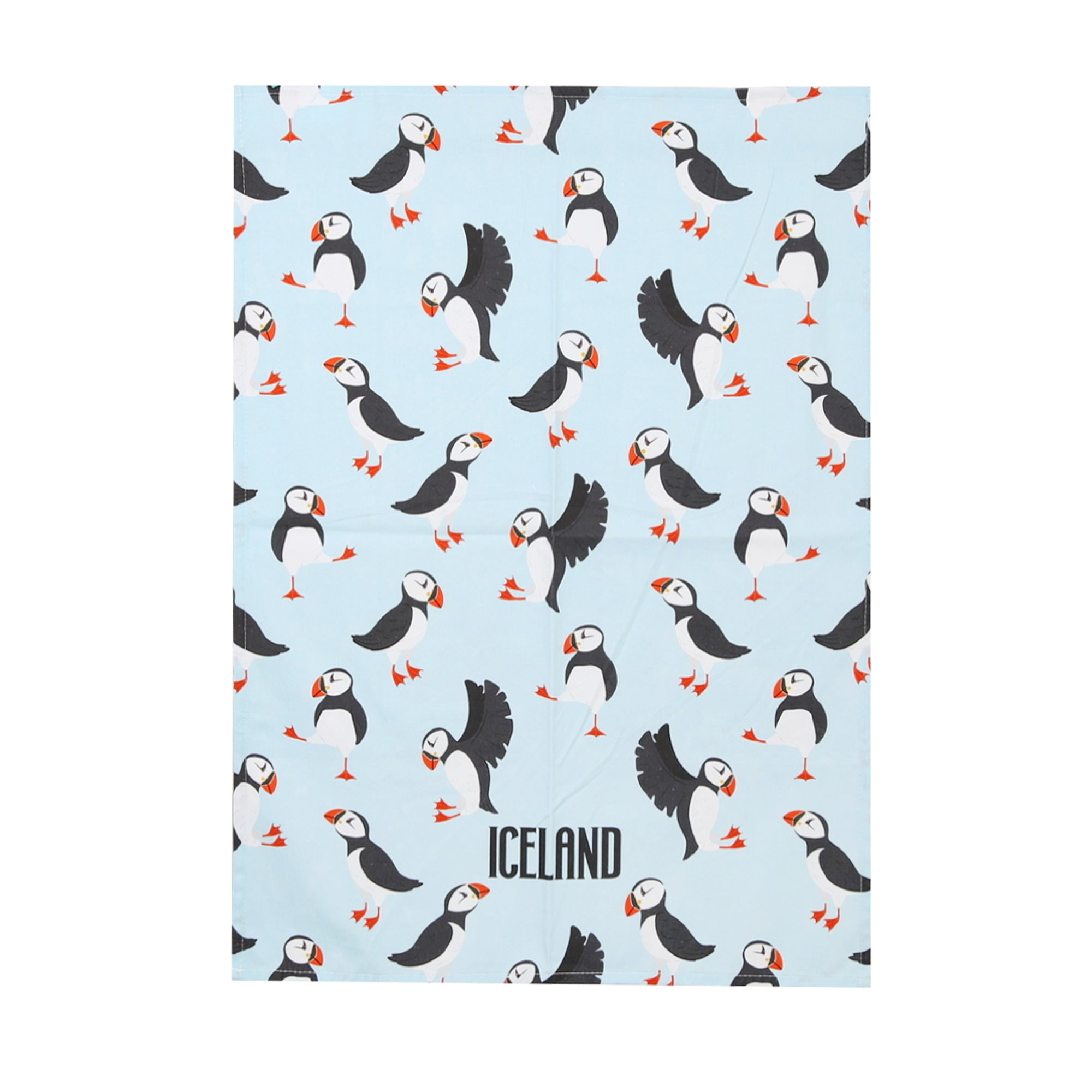 Puffin Blue Tea Towel
