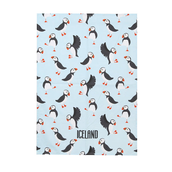 Puffin Blue Tea Towel