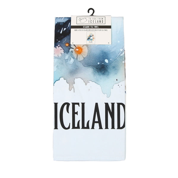 Puffin Watercolor Tea Towel