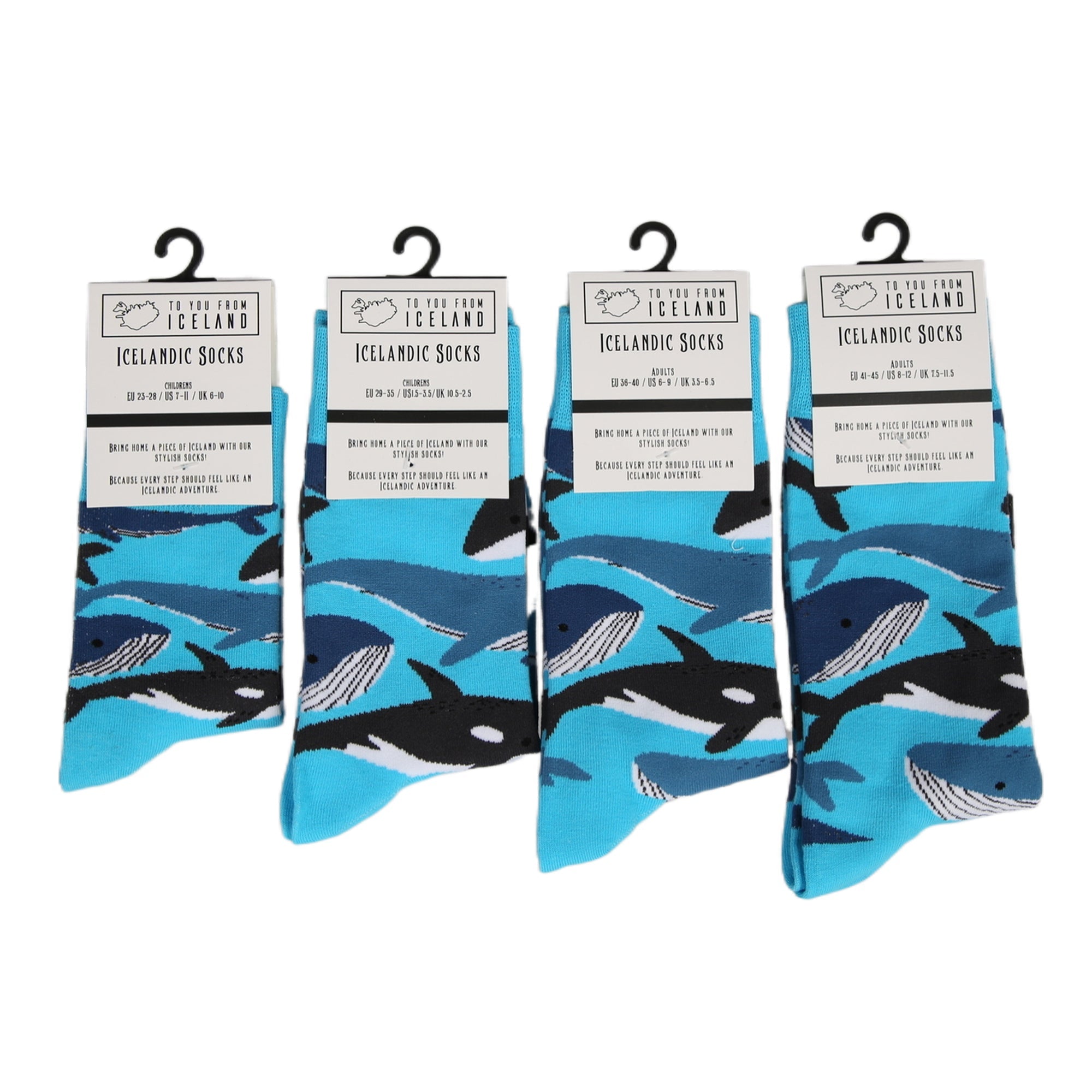 Whale blue socks