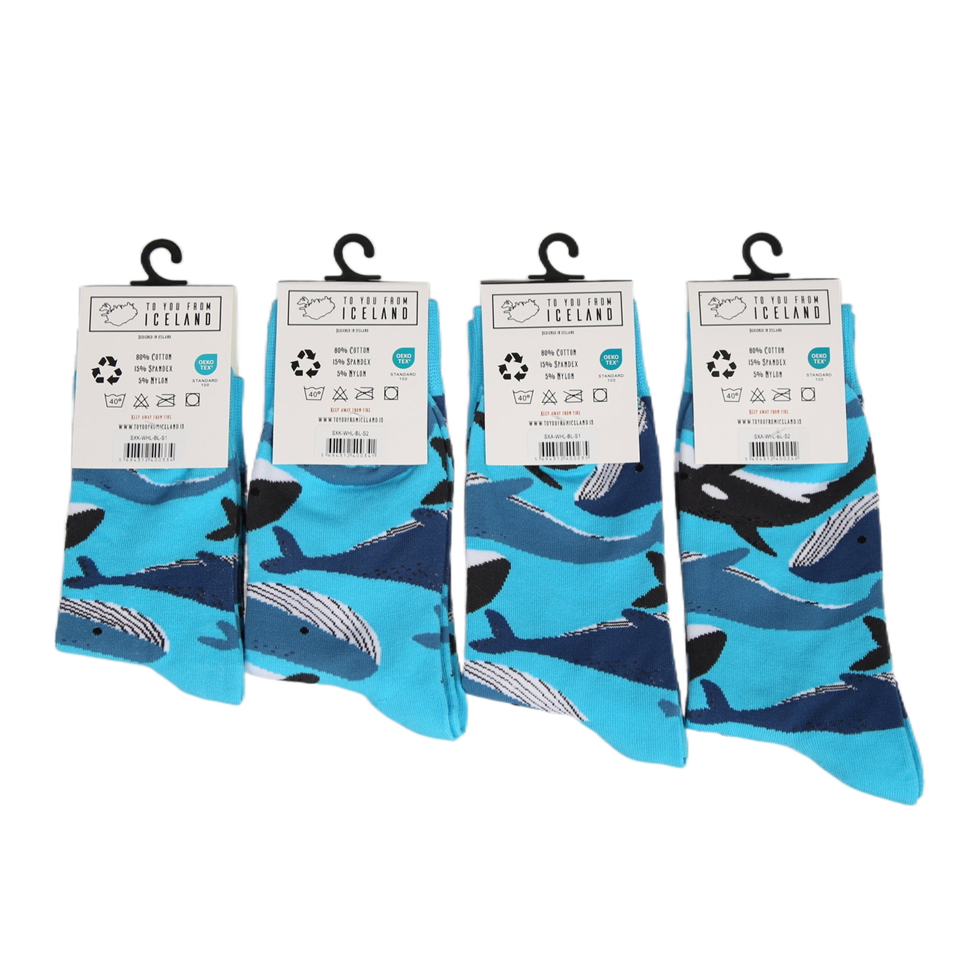 Whale blue socks